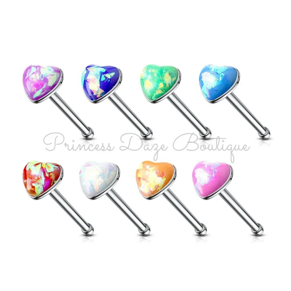Heart Opal‎ Nose Rings